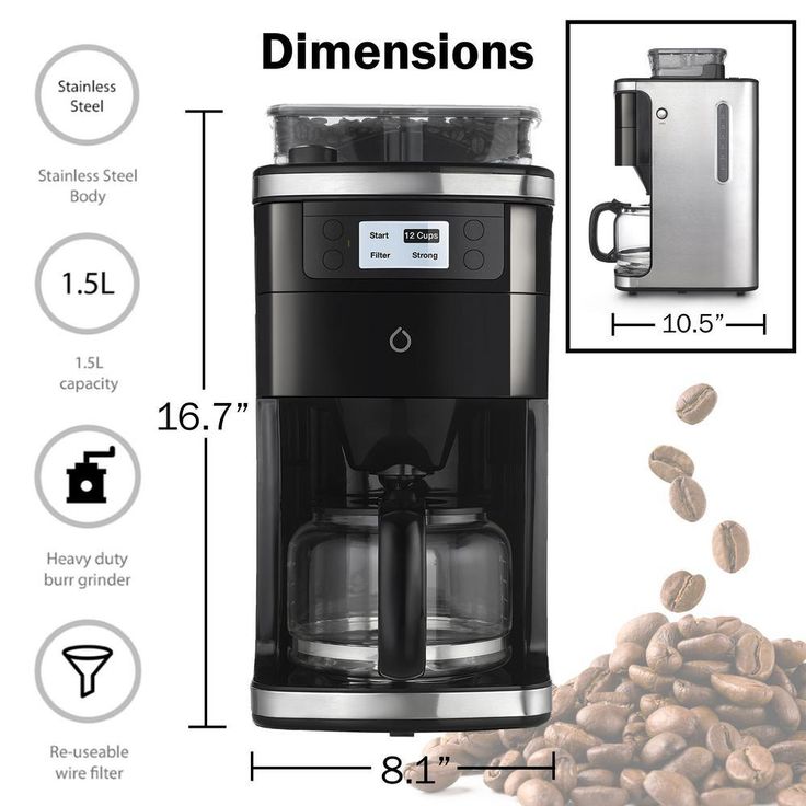 6-Cup Black Coffee Maker with Smart App