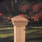 Deckorators 4-in x 4-in Newport High Top Wood Redwood Deck Post Cap