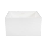 Undermount Solid Surface White Stone Square 15 in. Single Basin Bar/Prep Sink in Matte White