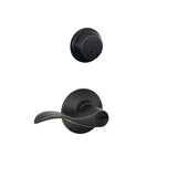 Schlage FB50 Accent Accent Aged Bronze Single-Cylinder Deadbolt Reversible Keyed Entry Door Handle Combo Pack 1 Handle and 1 Deadbolt