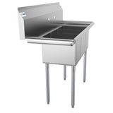Freestanding Stainless Steel 45 in. 2-Hole Triple Bowl Commercial Kitchen Sink