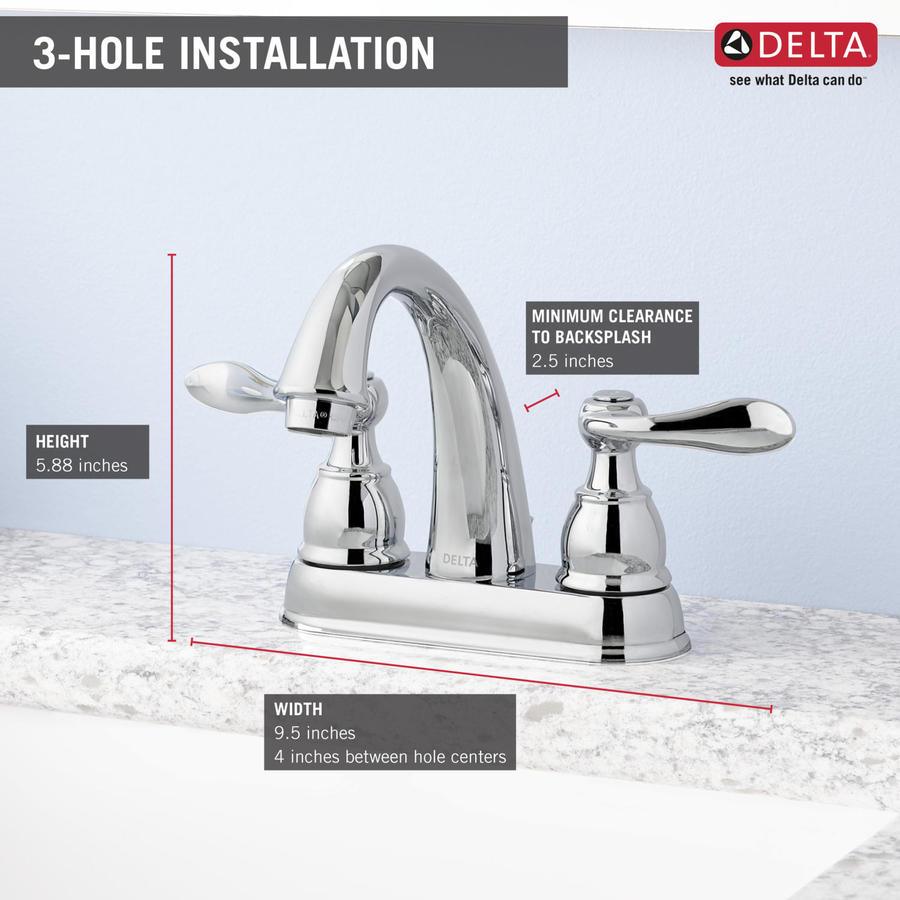 Delta Windemere Oil-Rubbed Bronze 2-handle 4-in Centerset WaterSense Bathroom Sink Faucet with Drain - Super Arbor