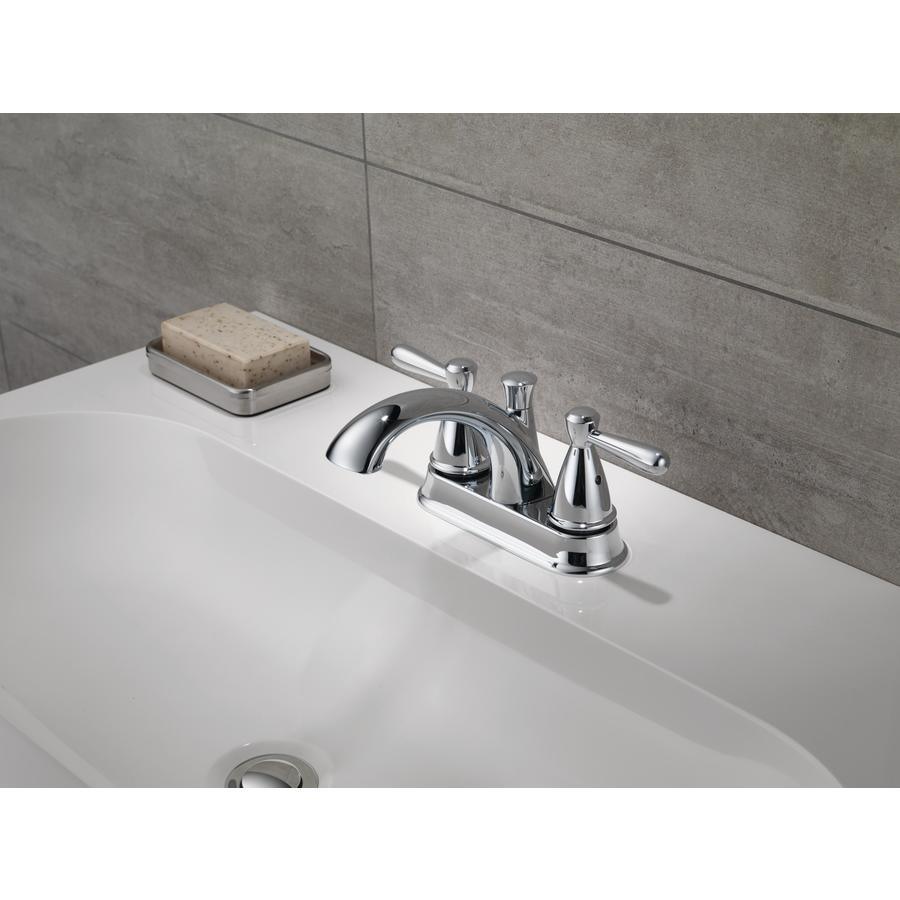 Peerless Bayside Brushed Nickel 2-handle 4-in Centerset WaterSense Bathroom Sink Faucet with Drain - Super Arbor