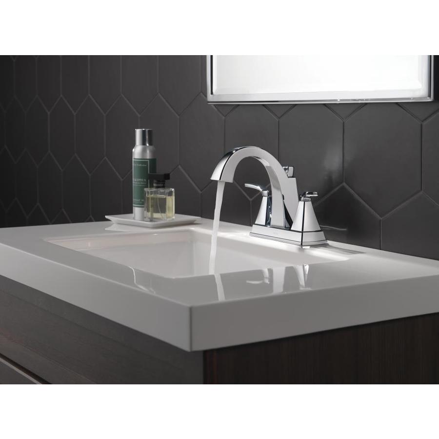 Delta Flynn Brushed Nickel 2-handle 4-in Centerset WaterSense Bathroom Sink Faucet with Drain - Super Arbor