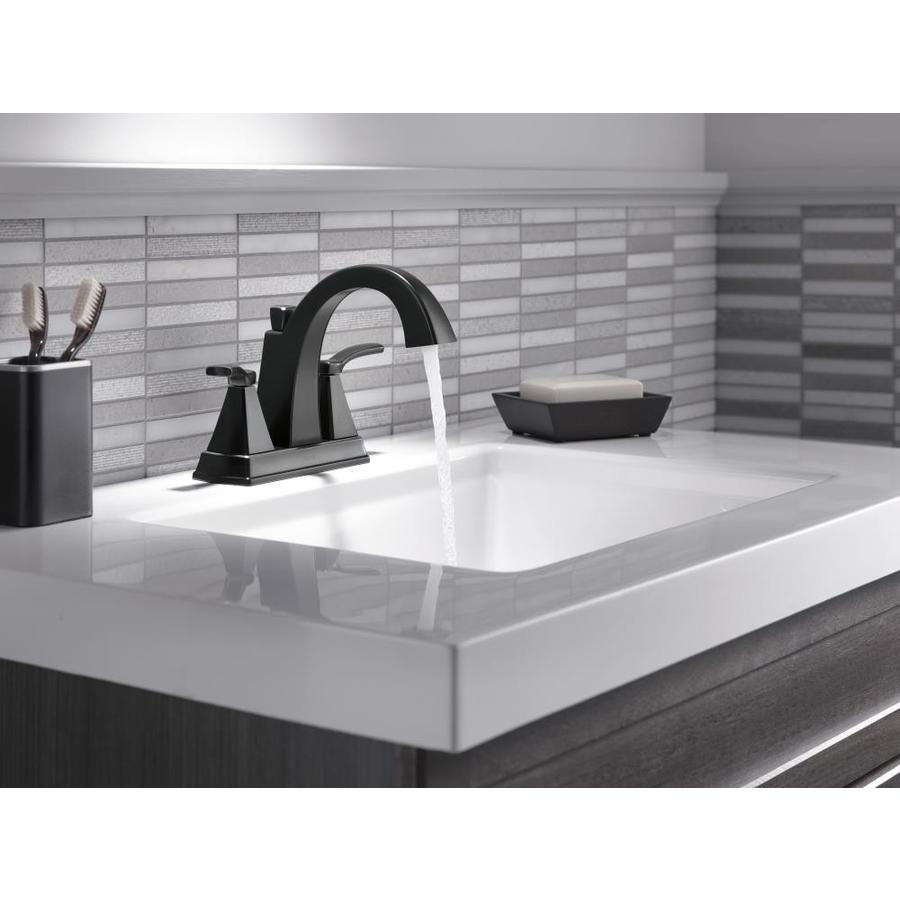 Delta Flynn Brushed Nickel 2-handle 4-in Centerset WaterSense Bathroom Sink Faucet with Drain - Super Arbor