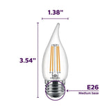 Philips 40-Watt Equivalent B11 Dimmable Edison LED Candle Light Bulb Glass Bent Tip Medium Base Daylight (5000K) (6-Pack)