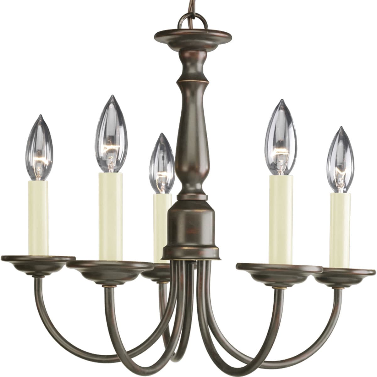Progress Lighting Five Light 5-Light Antique Bronze Transitional Chandelier