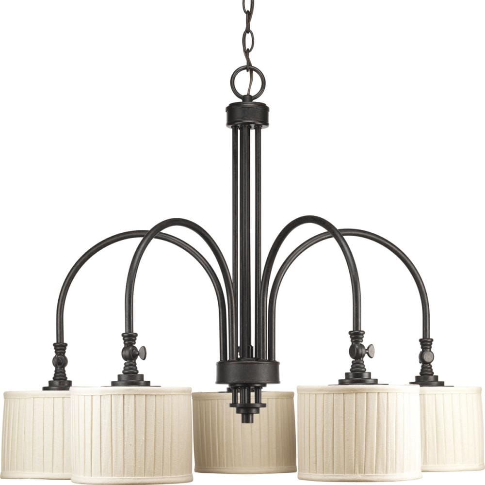 Progress Lighting Clayton 5-Light Brown Farmhouse Chandelier