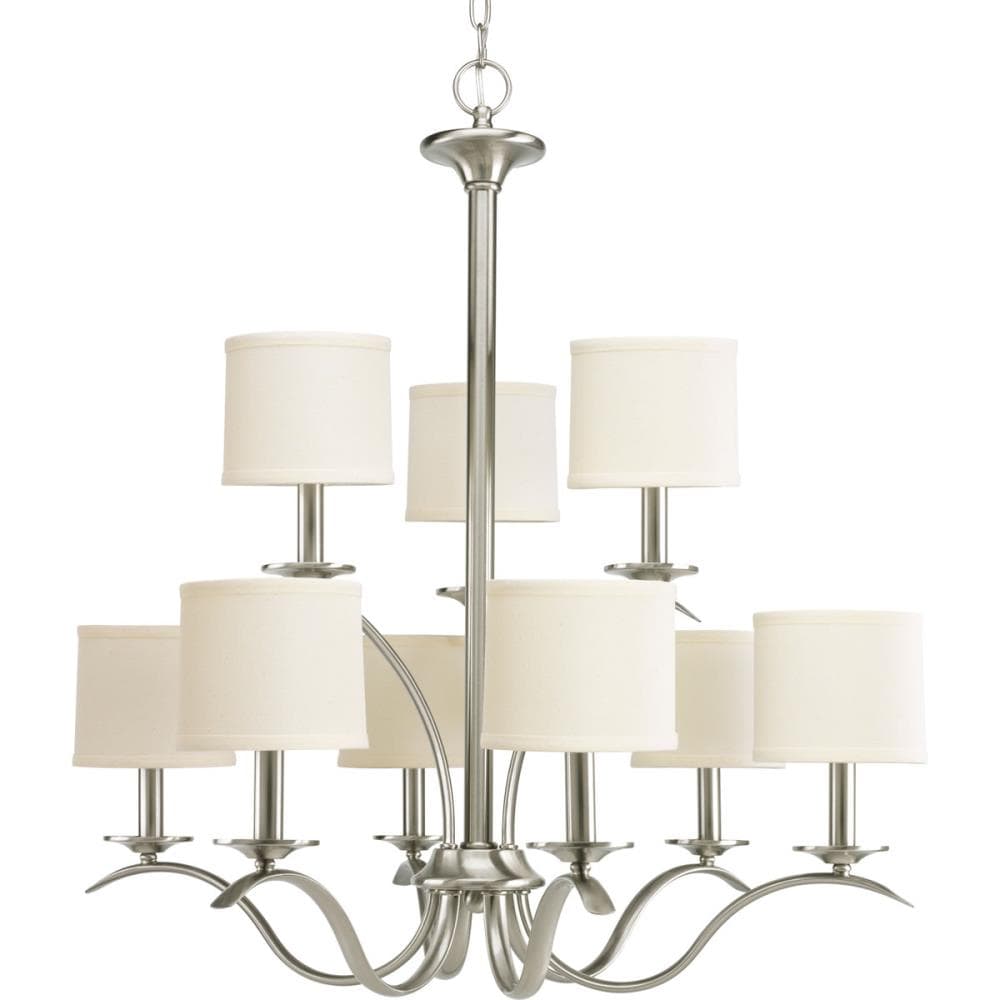 Progress Lighting Inspire 9-Light Brushed Nickel Transitional Chandelier