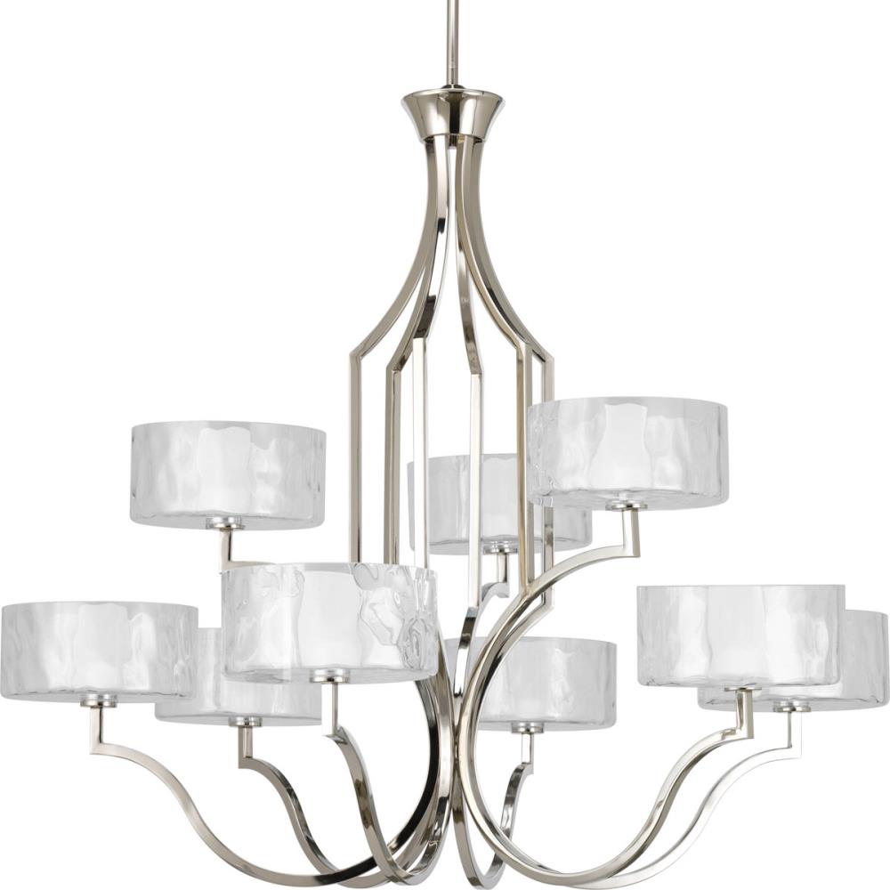 Progress Lighting Caress 9-Light Polished Nickel Modern/Contemporary Chandelier