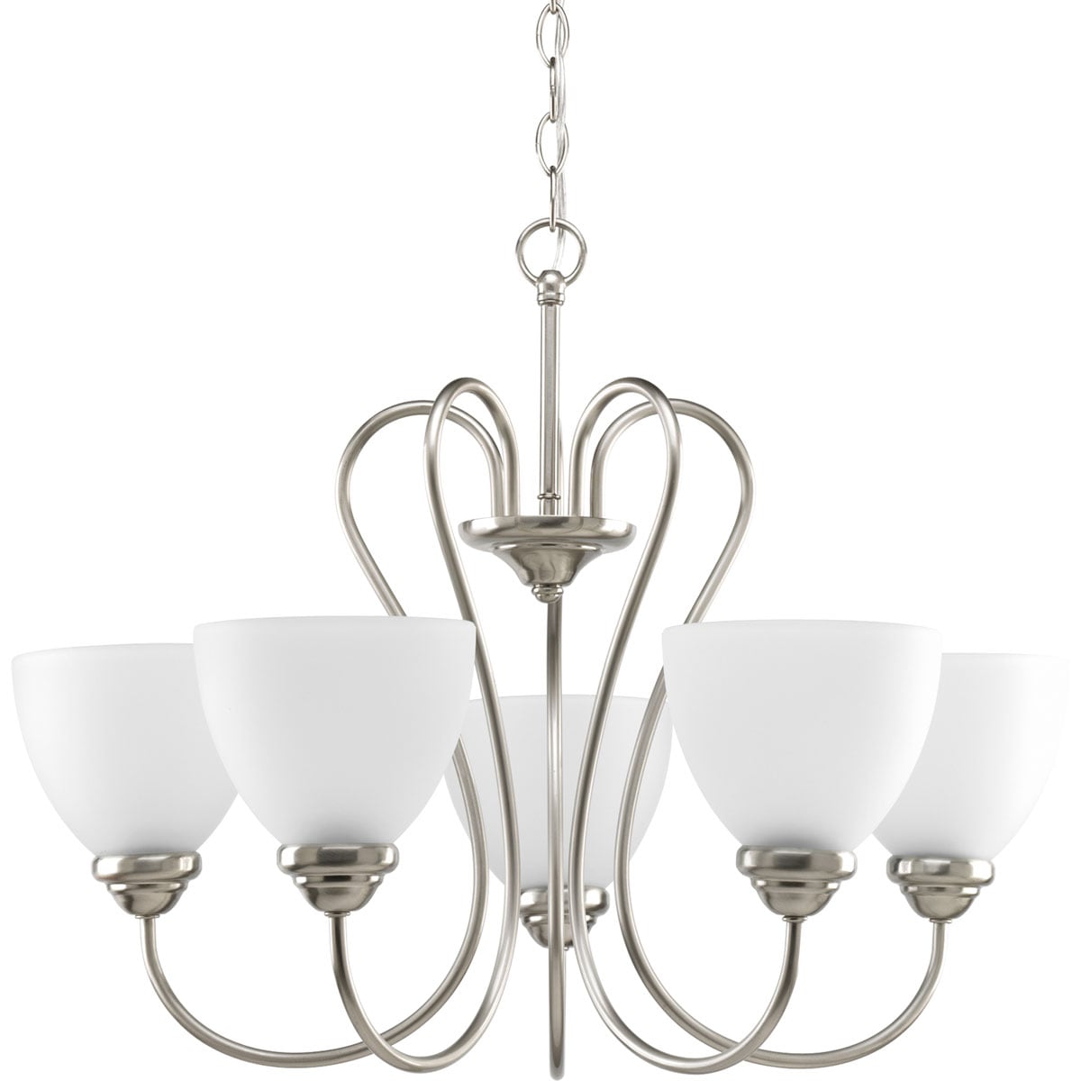 Progress Lighting Heart 5-Light Brushed Nickel Transitional Chandelier
