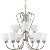 Progress Lighting Heart 9-Light Brushed Nickel Transitional Chandelier