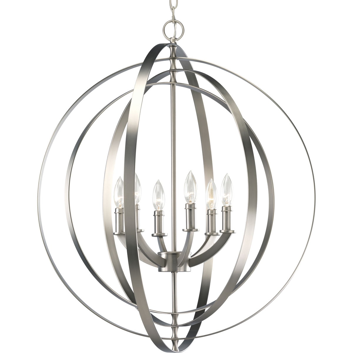 Progress Lighting Equinox 6-Light Gray Transitional Chandelier
