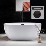 Dieppe 59 in. Acrylic Double Ended Flat Bottom Bathtub with Chrome Overflow and Drain Included in White - Super Arbor