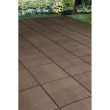 Reversible 16 in. x 16 in. x 0.75 in. Earth Brick Face/Flat Profile Rubber Paver - Super Arbor
