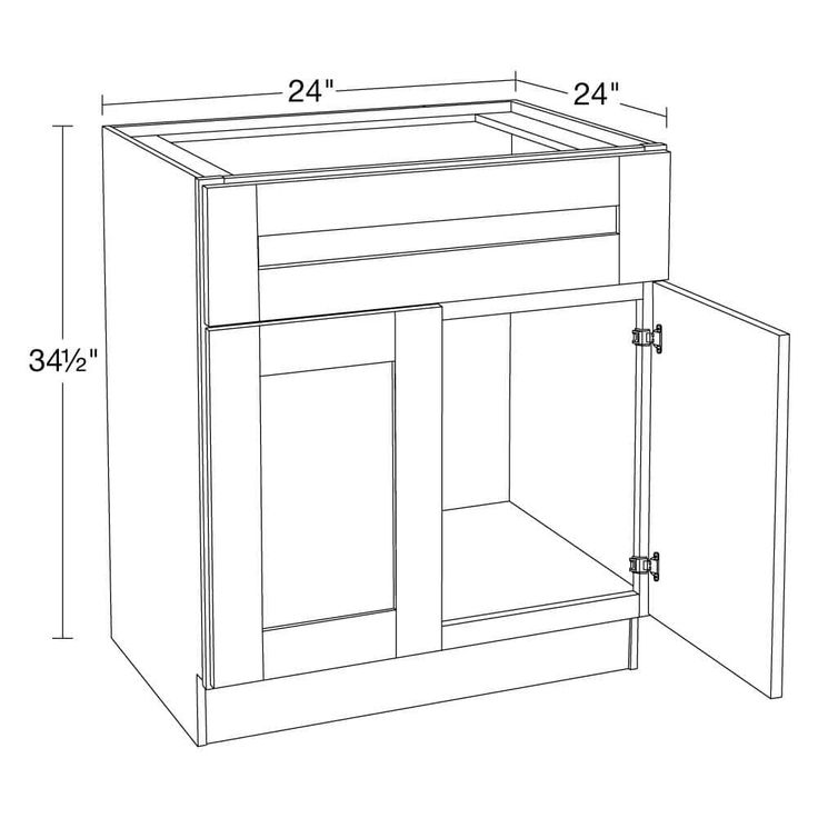 Home Decorators Collection Washington Vessel Blue Plywood Shaker Assembled Vanity Sink Base Kitchen Cabinet Sft Cls 24 in W x 24 in D x 34.5 in H