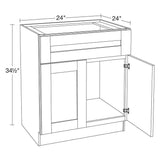Home Decorators Collection Washington Vessel Blue Plywood Shaker Assembled Vanity Sink Base Kitchen Cabinet Sft Cls 24 in W x 24 in D x 34.5 in H