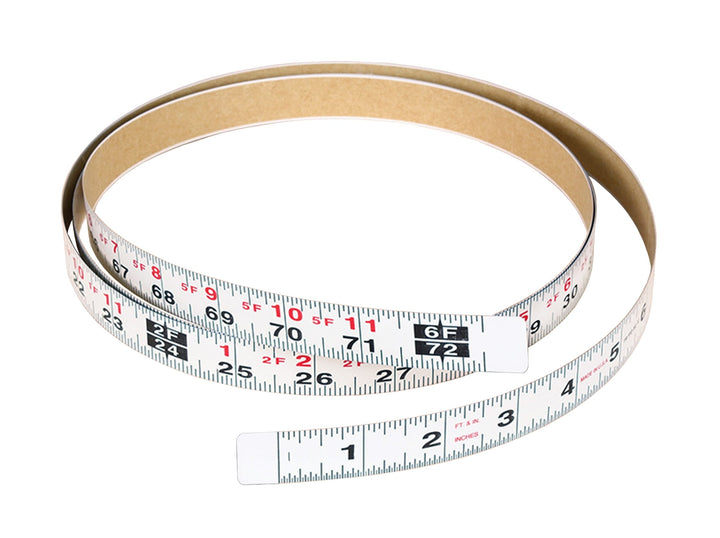 DELTA Adhesive-Backed Measuring Tape, 6-ft Right-Hand Read, 3/4-in Wide