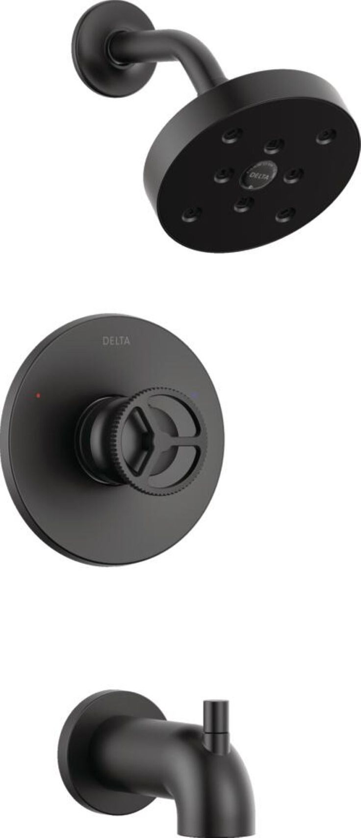 Delta Trinsic Matte Black 1-Handle Bathtub and Shower Faucet