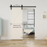5 ft./60 in. Black Sliding Barn Door Track and Hardware Kit with I-Shape Hanger For Single Door - Super Arbor