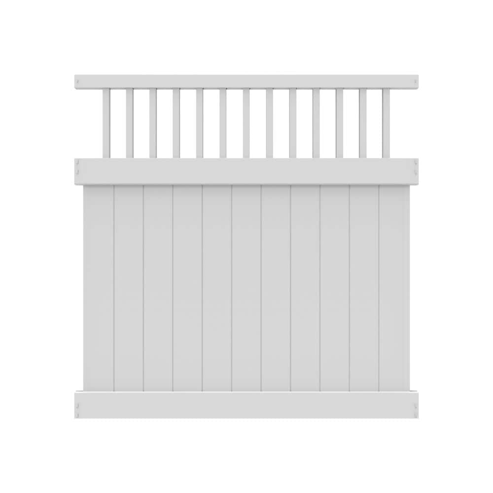 Freedom Bexley 6-ft H x 6-ft W White Vinyl Fence Panel (Unassembled)
