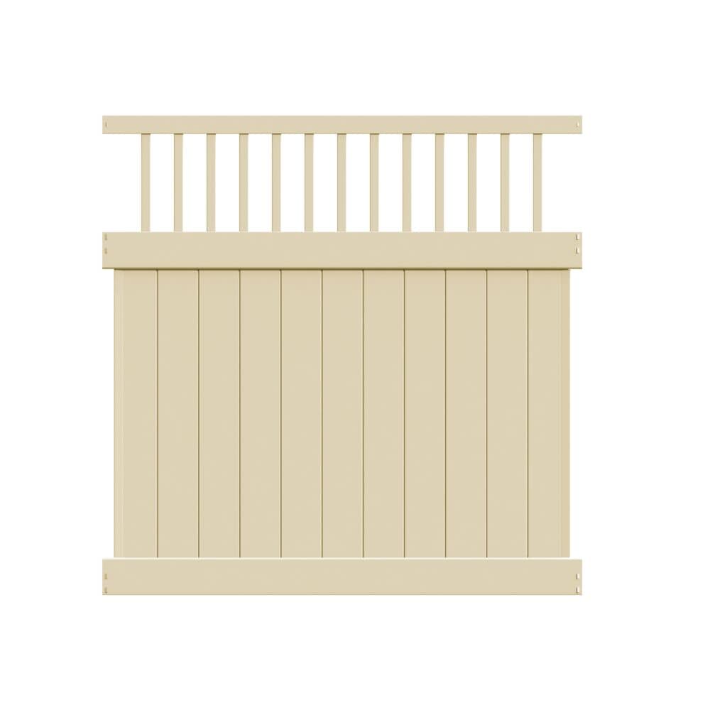 Freedom Bexley 6-ft H x 6-ft W Sand Vinyl Fence Panel (Unassembled)