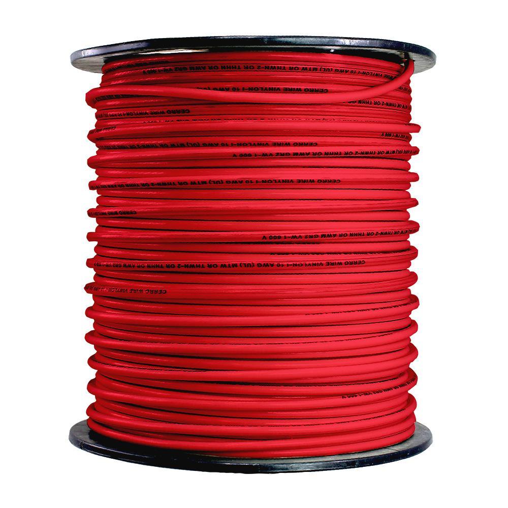 500 ft. 10-Gauge Red Stranded THHN Wire - Super Arbor