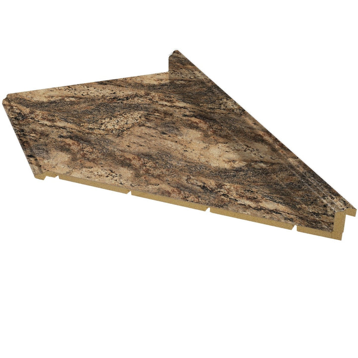 VT Dimensions Formica 10-ft Lapidus Brown FX Radiance Miter-Cut Laminate Kitchen Countertop with Integrated Backsplash