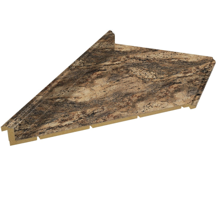 VT Dimensions Formica 10-ft Lapidus Brown FX Radiance Miter-Cut Laminate Kitchen Countertop with Integrated Backsplash