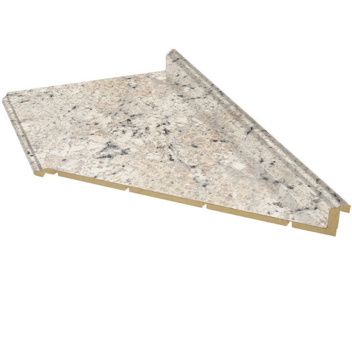 VT Dimensions Formica 6-ft Ouro Romano Etchings Right-Hand Miter-Cut Laminate Kitchen Countertop with Integrated Backsplash