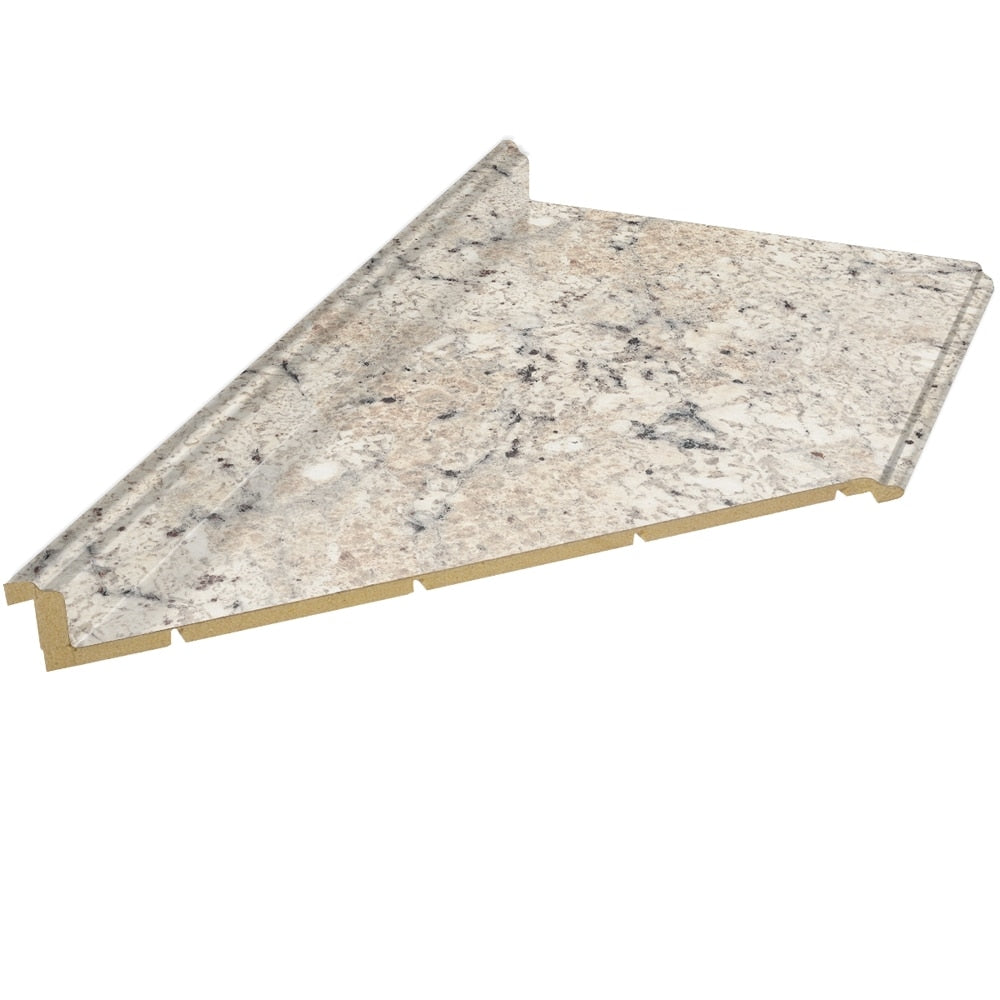 VT Dimensions Formica 10-ft Ouro Romano Etchings Left-Hand Miter-Cut Laminate Kitchen Countertop with Integrated Backsplash