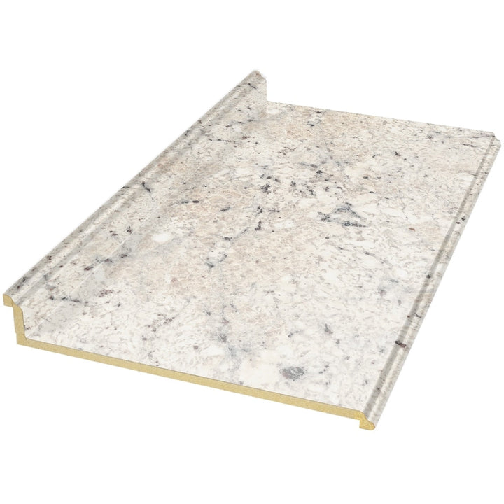 VT Dimensions Formica 4-ft Ouro Romano Etchings Straight Laminate Kitchen Countertop with Integrated Backsplash