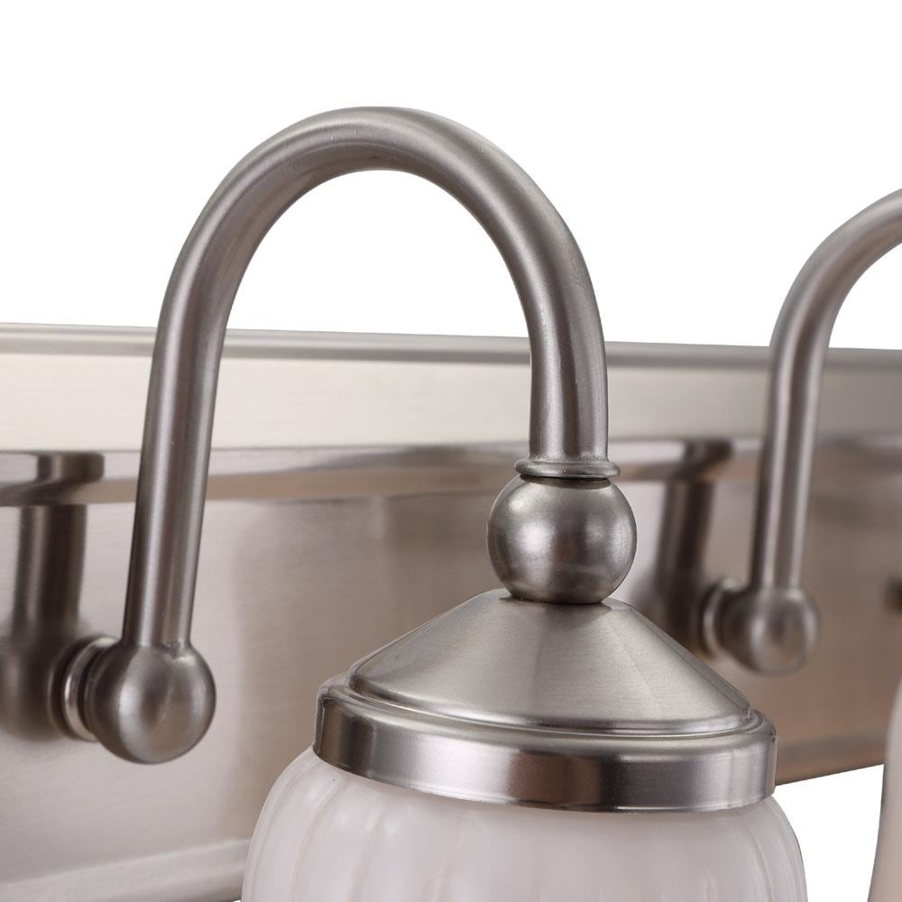 Portfolio Shaker Park 24.02-in 3-Light Brushed Nickel Traditional Vanity Light Bar