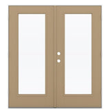 JELD-WEN French 72-in x 80-in 4-9/16-in Low-E Warm Wheat Fiberglass Left-Hand Outswing Double Patio Door