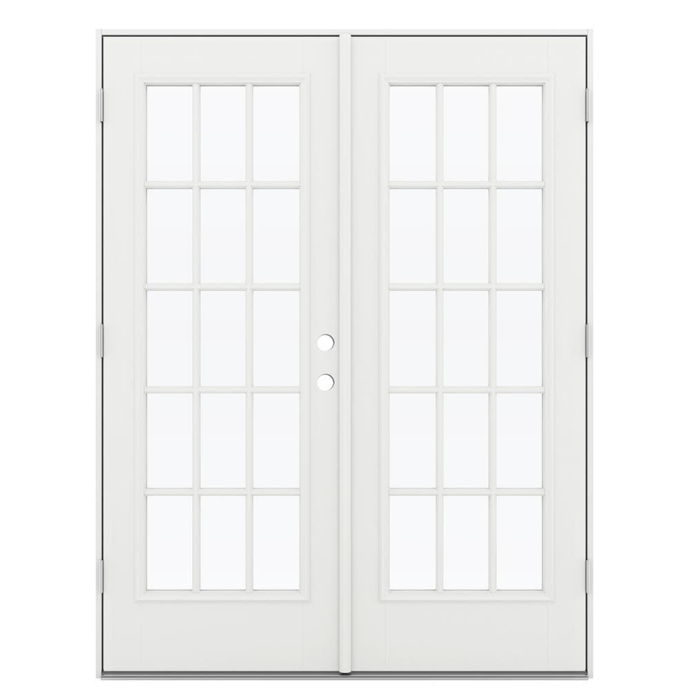JELD-WEN 60-in x 80-in Fiberglass French, Right-hand outswing – primary product view