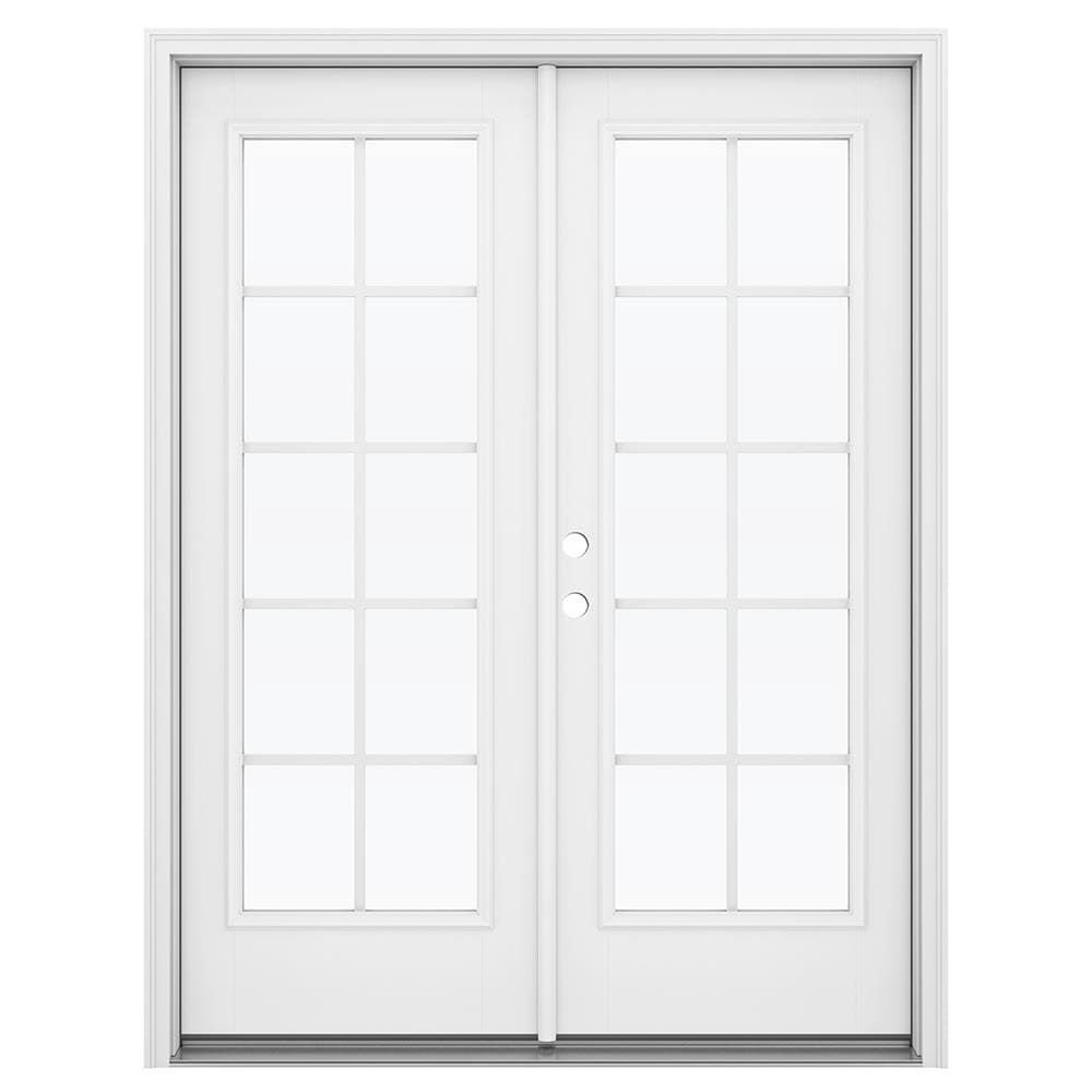 JELD-WEN 60-in x 80-in Fiberglass French, Right-hand inswing – primary product view