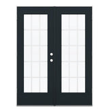 JELD-WEN 60-in x 80-in 4-9/16-in Low-E Eclipse Fiberglass French Right-Hand Outswing Double Patio Door