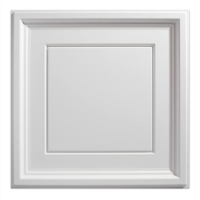 Genesis 2-ft x 2-ft Icon Coffer White PVC Drop Ceiling Tile (1-Pack, 4-sq ft / Case)