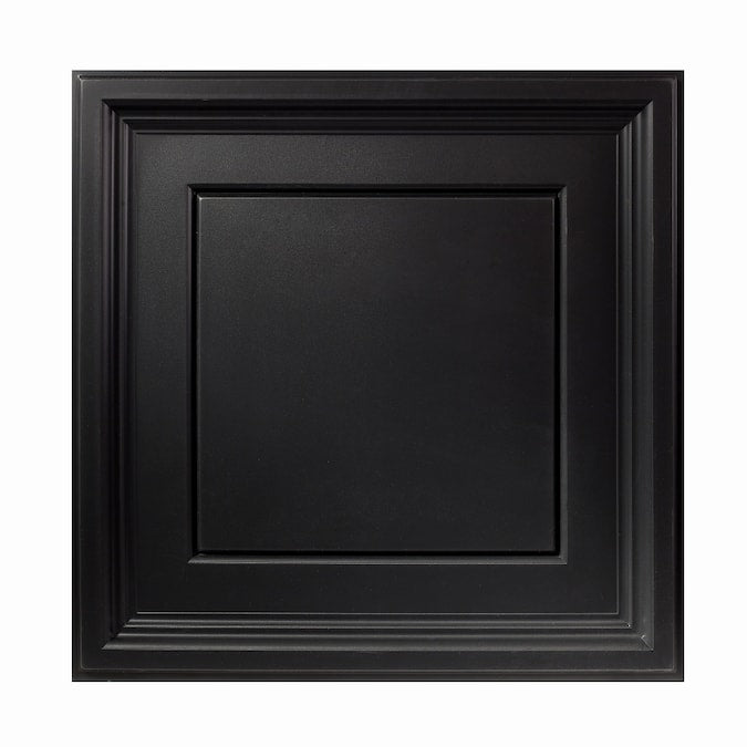 Genesis 2-ft x 2-ft Icon Coffer Black PVC Drop Ceiling Tile (1-Pack, 4-sq ft / Case)