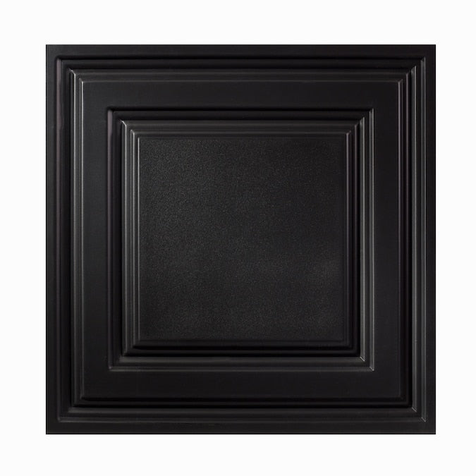 Genesis 2-ft x 2-ft Icon Relief Black PVC Drop Ceiling Tile (1-Pack, 4-sq ft / Case)