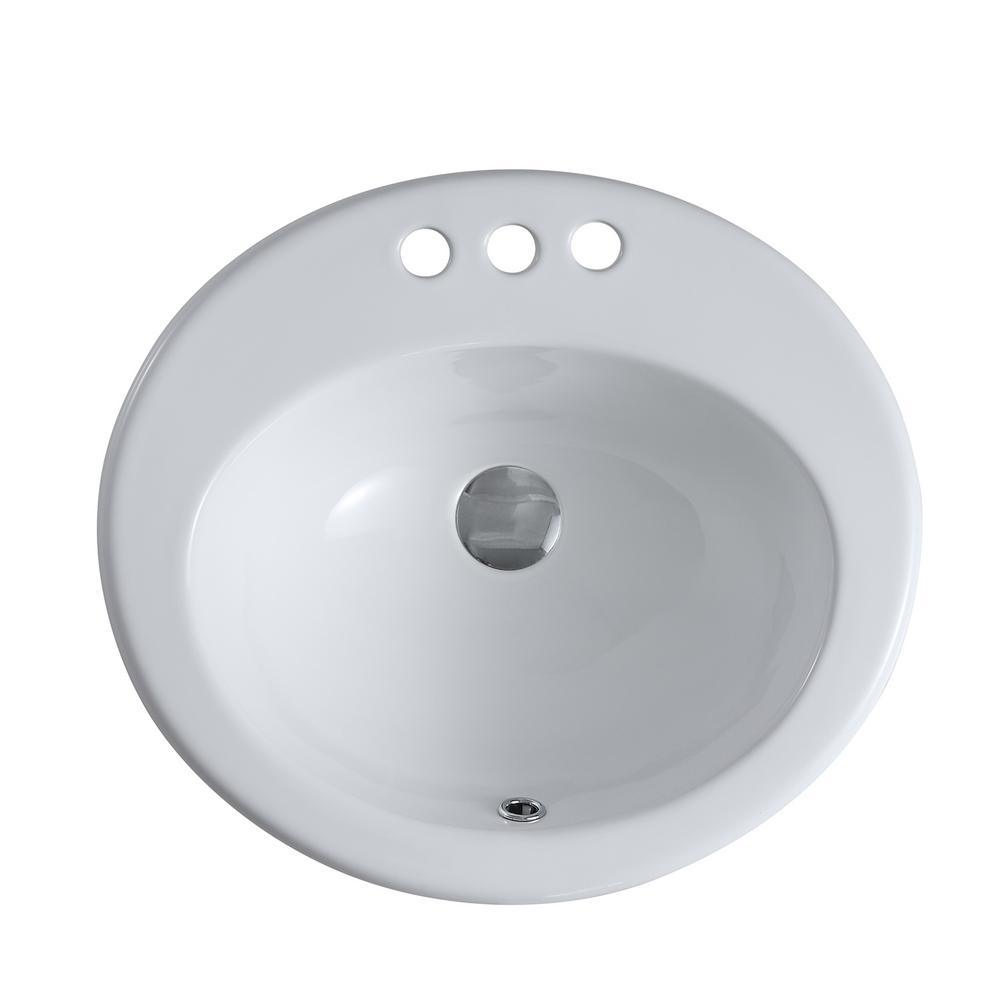 20 in. x 18 in. Top Above Sink White Ceramic Bathroom Counter - Super Arbor