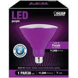 Feit Electric 90-Watt Equivalent PAR38 LED Weatherproof Purple Color Light Bulb (4-Pack)