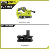 18-Volt ONE+ Cordless Brushless 3 in. x 18 in. Belt Sander with 4.0 Ah Lithium-Ion Battery - Super Arbor