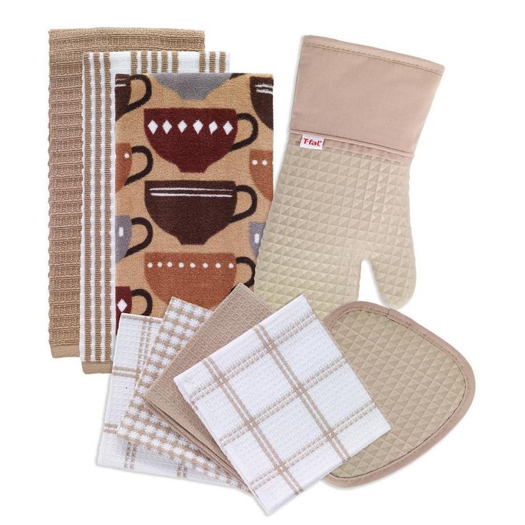 T-Fal Sand Cotton Kitchen Textile Set (Set of 9)