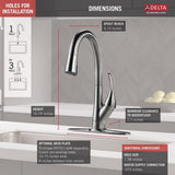 Esque Single-Handle Pull-Down Sprayer Kitchen Faucet with ShieldSpray Technology in Arctic Stainless - Super Arbor