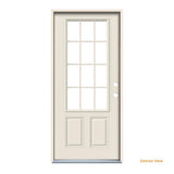 32 in. x 80 in. 12 Lite Primed Steel Prehung Right-Hand Inswing Back Door - Super Arbor