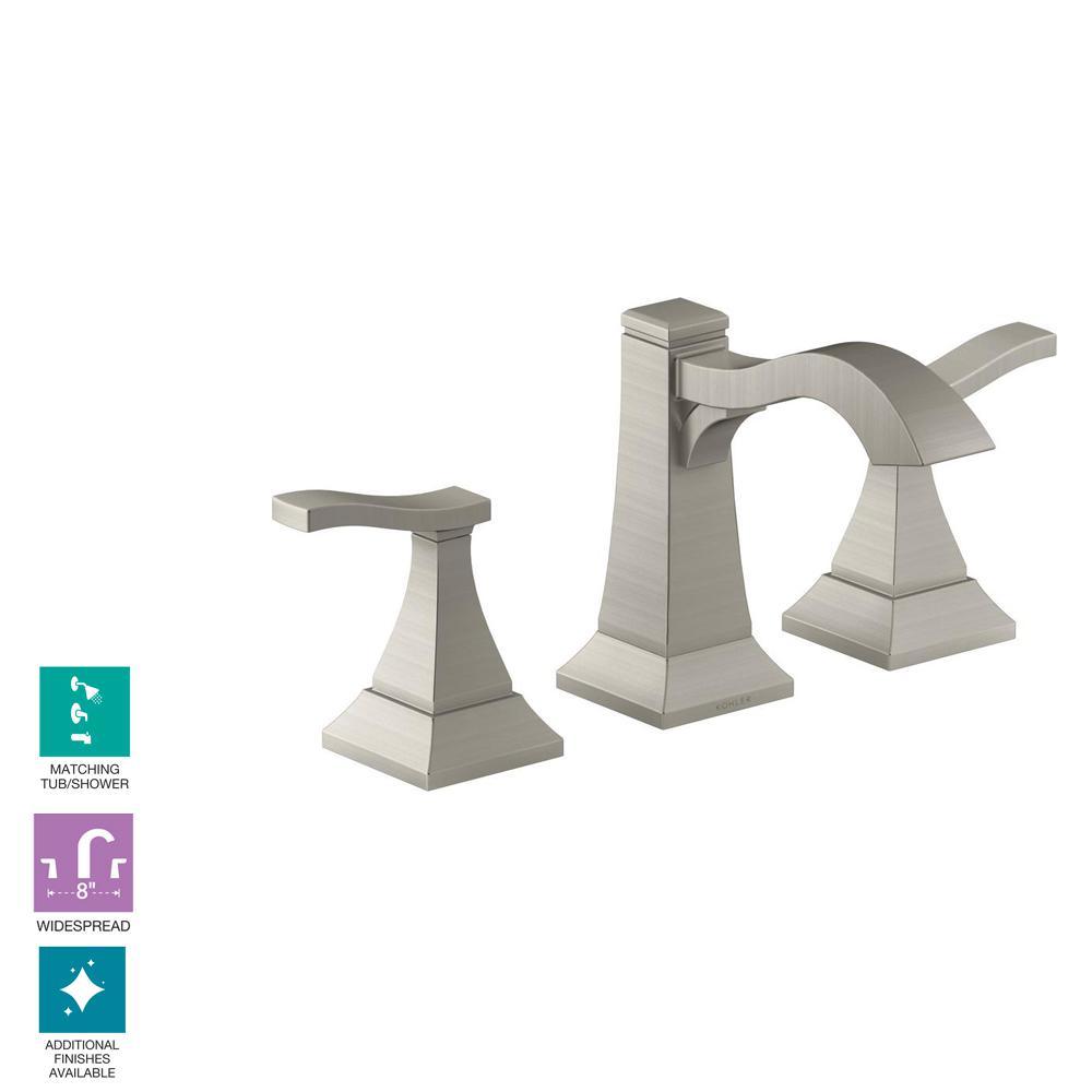 Truss 8 in. Widespread 2-Handle Bathroom Faucet in Vibrant Brushed Nickel - Super Arbor