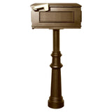 Hanford Bronze Post Mount Non-Locking Single Mailbox - Super Arbor