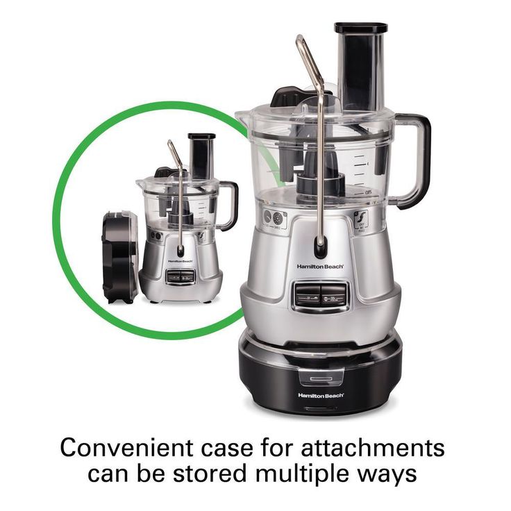 Stack & Snap 8-Cup 3-Speed Silver Food Processor with Built-in Bowl Scraper