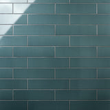 Colorplay Emerald Green 4.5x18 Crackled Glossy Ceramic Tile by Lux Tile